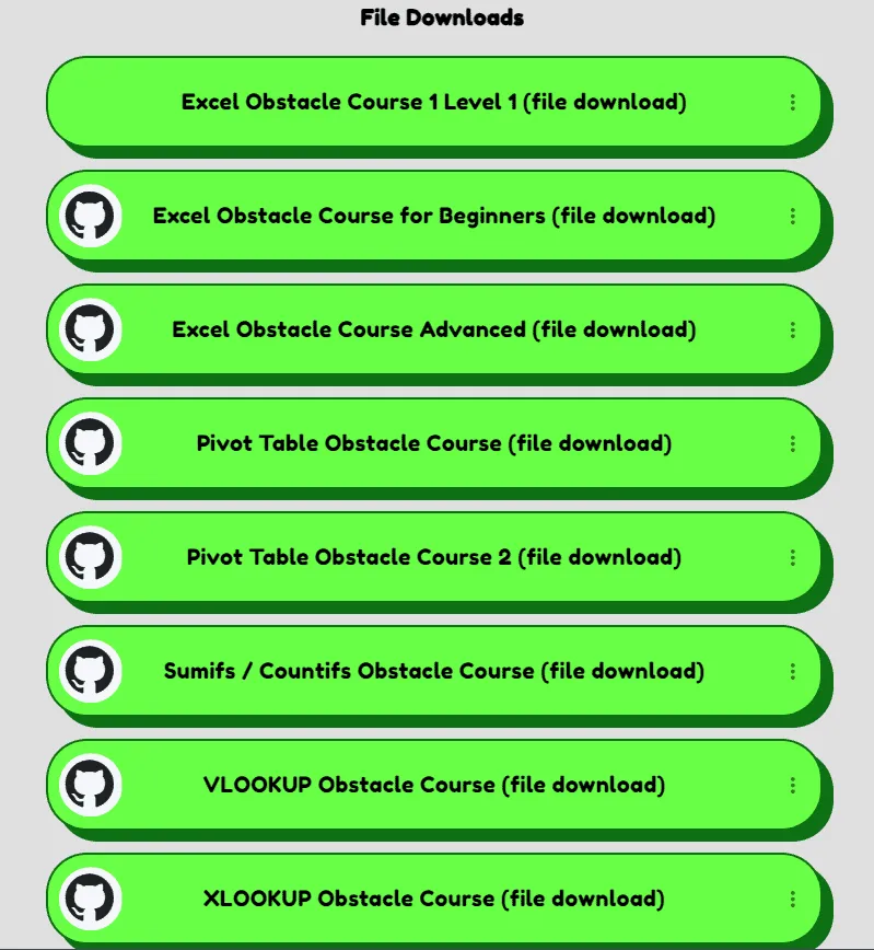 Télécharger le parcours d'obstacles Excel