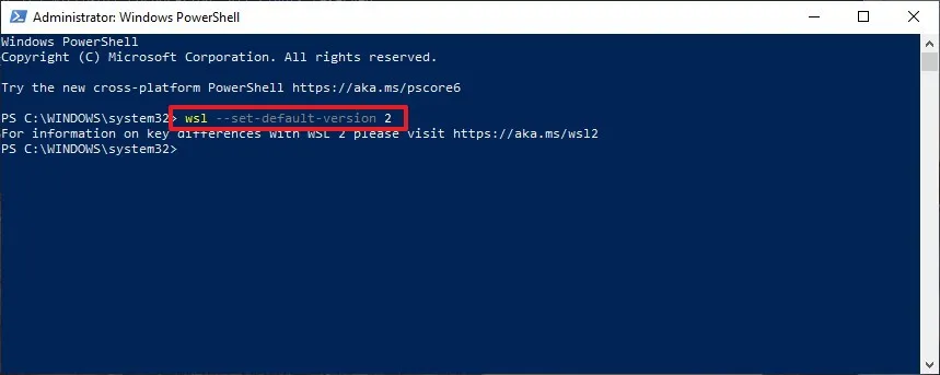 WSL 2 inschakelen op Windows 10 20H1