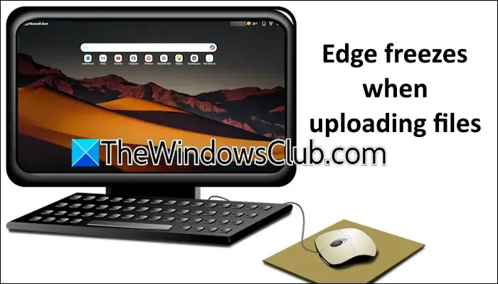 Edge se congela durante la carga de archivos