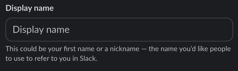編輯您在 Slack 上的顯示名稱