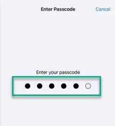 Geben Sie den Passcode min. e1728996346738 ein.