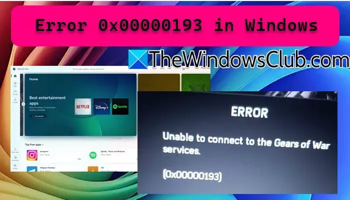 Error 0x00000193 en Windows 11