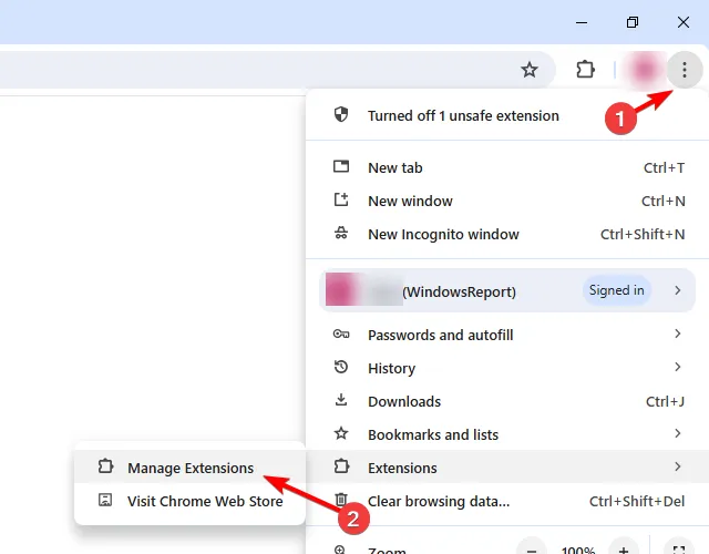 Administrar extensiones en Chrome