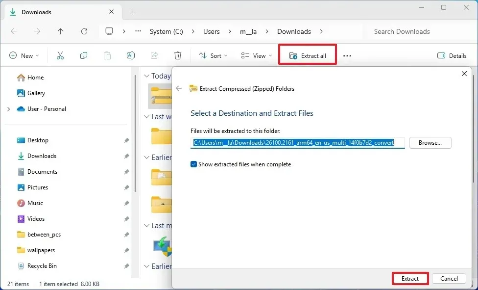 Scripts de volcado UUP para extraer arm64 de Windows 11