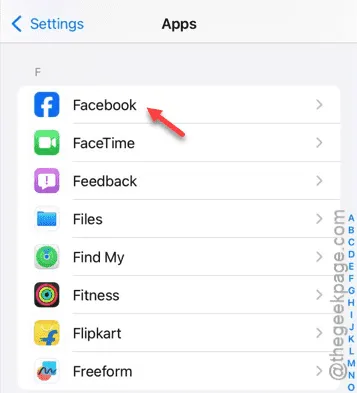 Apri le impostazioni dell'app Facebook