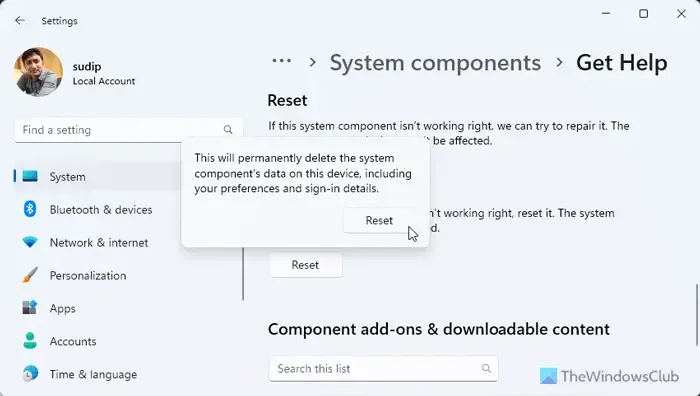 Windows 11에서 빈 도움말 앱 수정