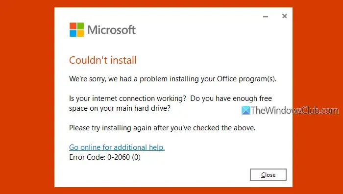 Resolve Office 365 Error 0-2060