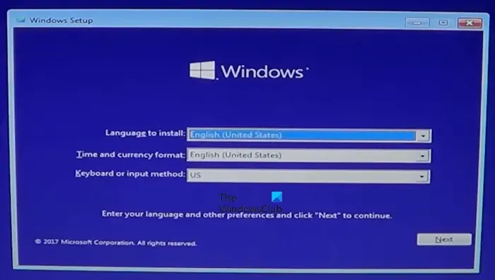 Fresh install Windows