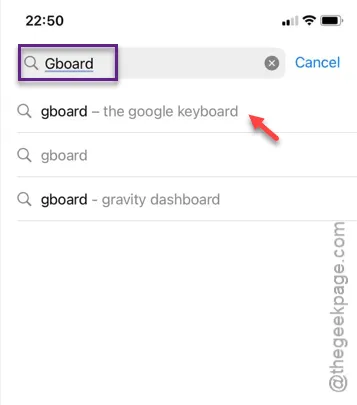 Gboard 検索の最小値