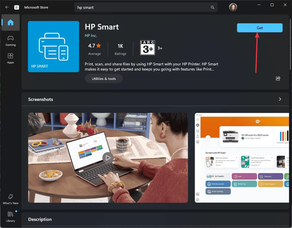 HP Smart 앱 다운로드