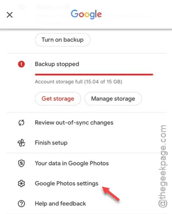 Paramètres de Google Photos