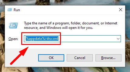 Geben Sie %appdata%/discord ein
