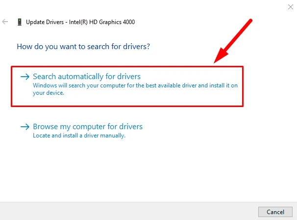 Search automatically for drivers