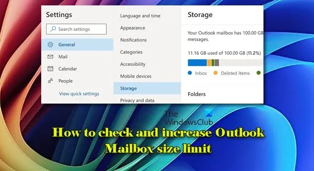 Guide pour vérifier et augmenter la limite de taille de la boîte aux lettres Outlook