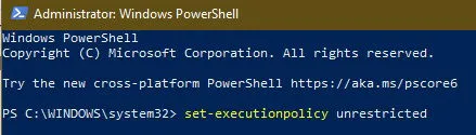 Come nascondere gli aggiornamenti utilizzando PowerShell in Windows 10 PowerShell Unrestricted