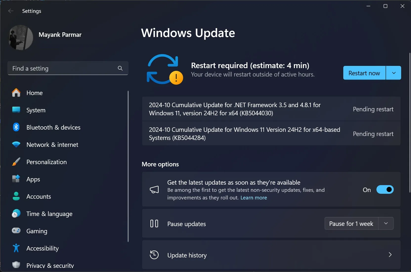 KB5044284 Windows Update