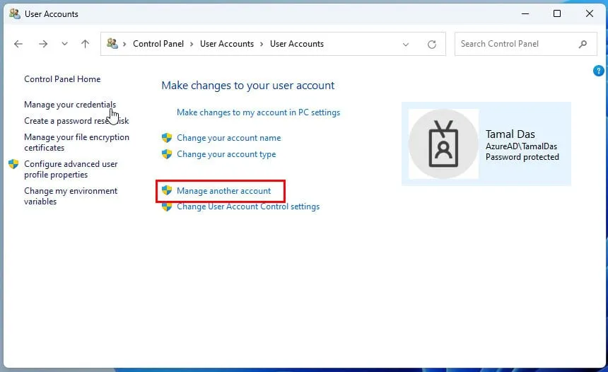 manage account