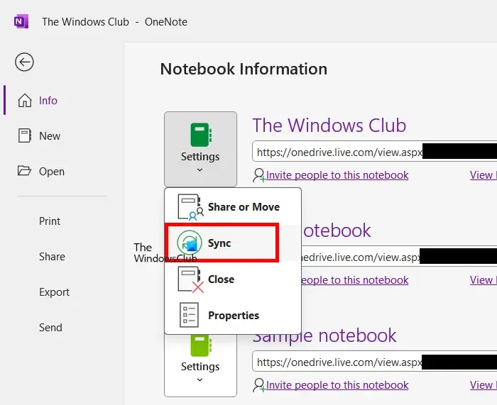 Sincronizar manualmente el bloc de notas de OneNote