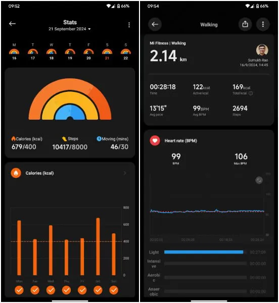 Mi Fitness App Interface