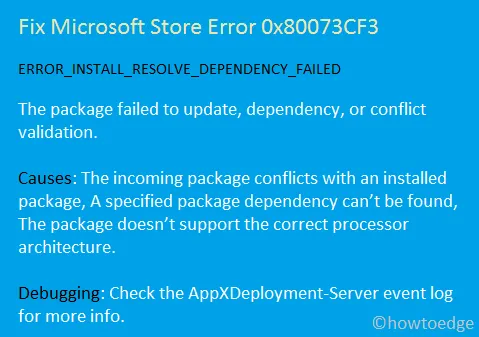 Fix Microsoft Store Error 0x80073CF3 on Windows 11 and 10