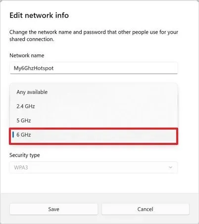 Mobile hotspot with 6GHz support