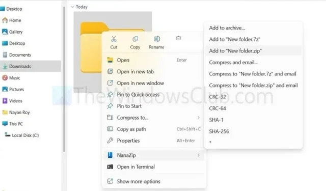 7-Zip toevoegen aan het Windows 11-rechtsklikmenu