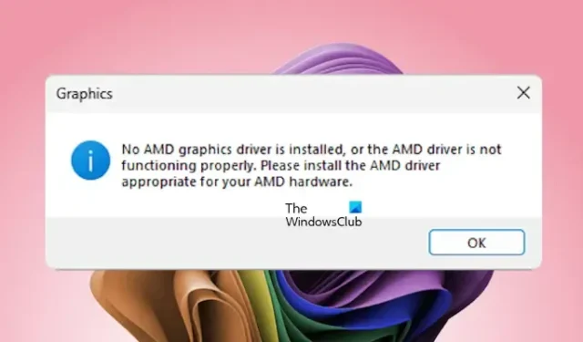 Cómo solucionar el error «No hay ningún controlador de gráficos AMD instalado» en Windows 11