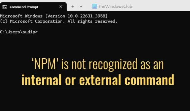 Fix “NPM Not Recognized as an Internal or External Command” Error