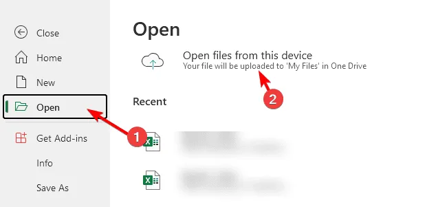 open files from this device