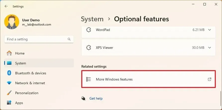 More Windows features