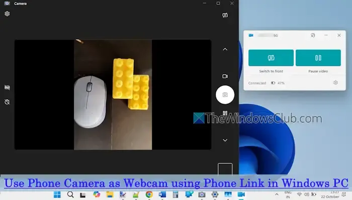 Telefooncamera gebruiken als webcam via telefoonverbinding