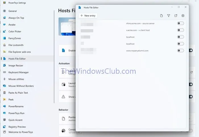 PowerToys Host-Datei bearbeiten