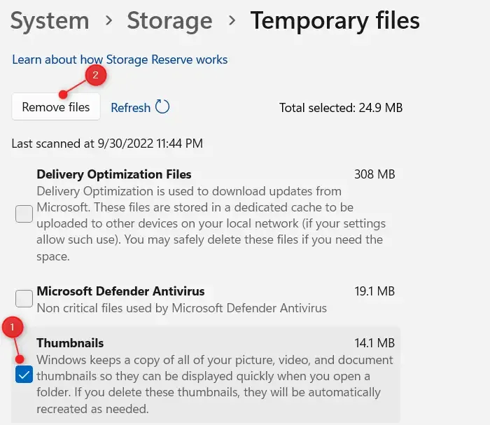 Eliminar archivos temporales y miniaturas