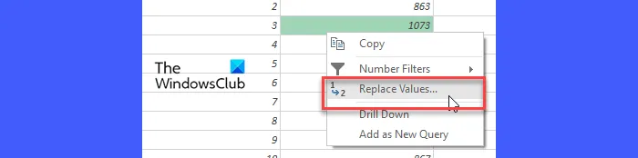 Reemplazar valores en Power Query