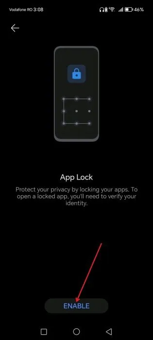 Enabling App Lock on Honor phone.