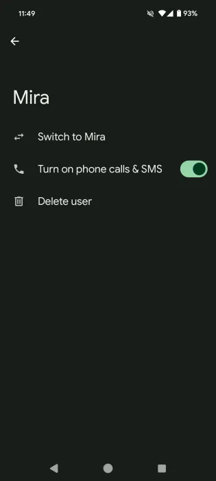 Android で新しいゲスト プロファイルに切り替えます。