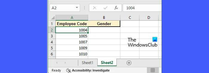 Sample Data Sheet 2