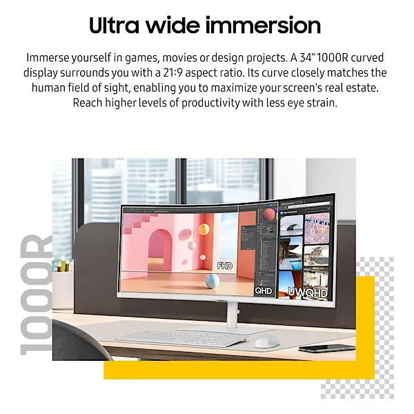 Moniteur incurvé ultra-large Samsung Viewfinity S6