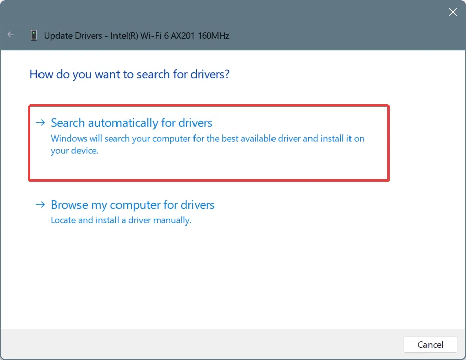 automatic driver search