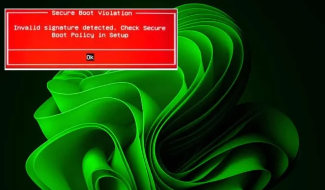 Hoe SECURE_BOOT_VIOLATION-foutcode 0x00000145 op te lossen