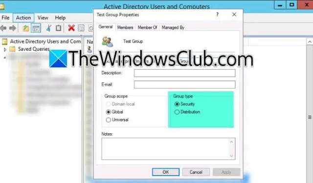 Como converter grupos de distribuição em grupos de segurança no Windows Server