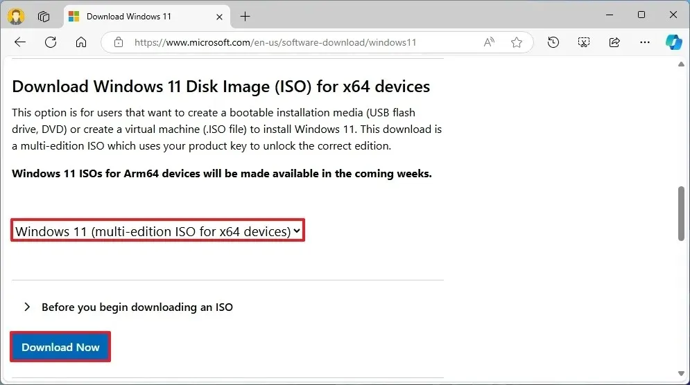 Download do ISO do Windows 11