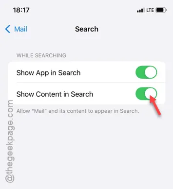 show content in search on min