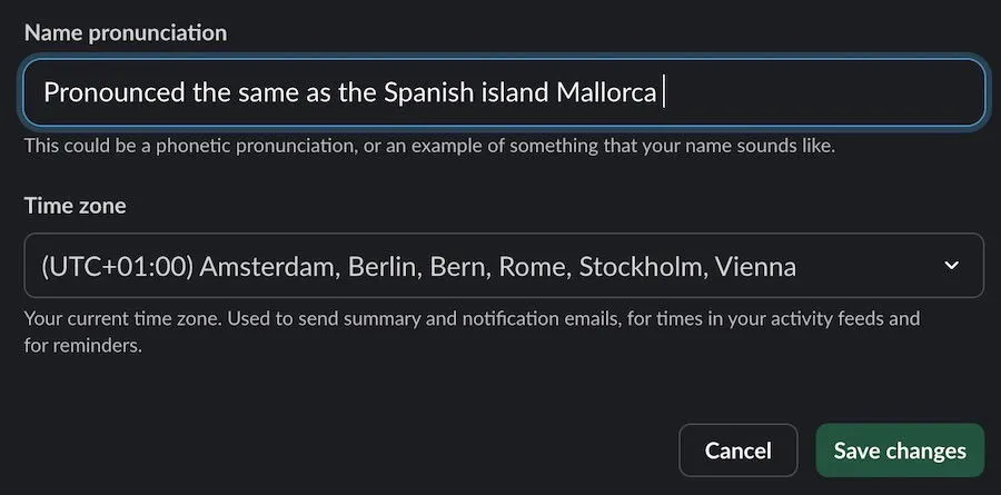 Cambia la pronunciación de tu nombre en la aplicación Slack