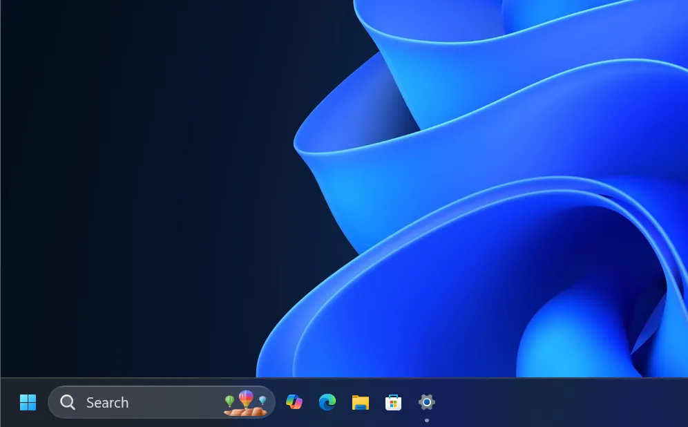 Iconos de la barra de tareas más pequeños en Windows 11