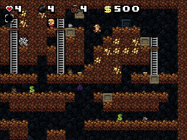 Jogando Spelunky no Chromebook.