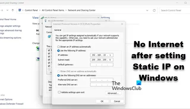 Solve No Internet Connection Issue After Configuring Static IP on Windows 11/10