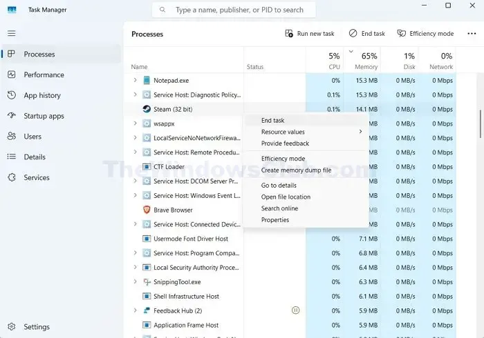 Finalización del proceso de Steam