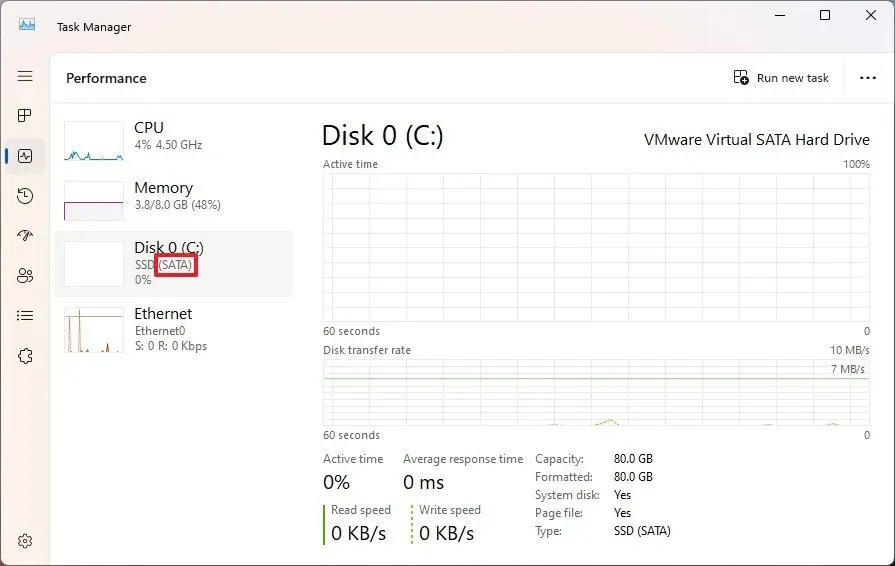 Laufwerkstypbezeichnung im Task-Manager