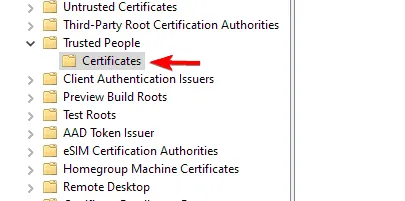 trusted people certificates